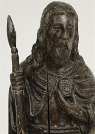 Saint Thomas the Apostle, French, 15th C. Wood Carving