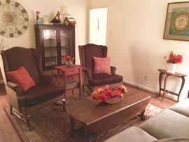 Nice furniture such as this matching pair of wingback chairs 