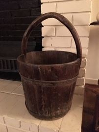 Antique Wooden water or sugar bucket 