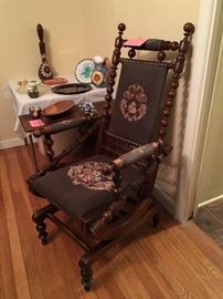 Antique Ball and Spindle Rocker m, circa 1870.
