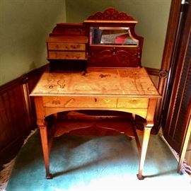 Inlaid Desk in the Manner of Galle, from Paris Collection (Includes verification letter from owner)