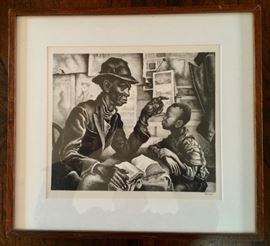 "INSTRUCTION" Lithograph, by Thomas Hart Benton (American, 1889-1975) 