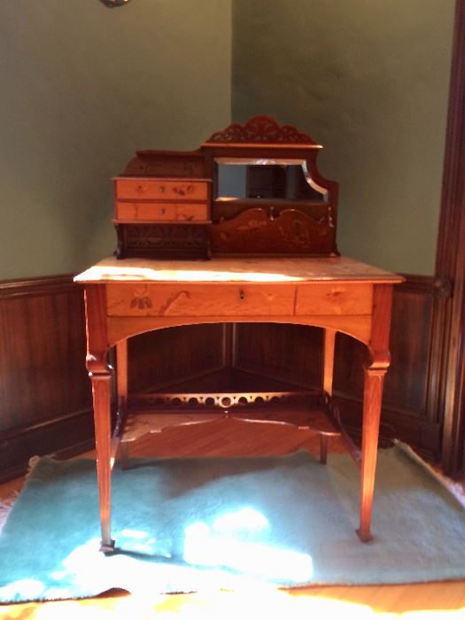 Inlaid Desk in the Manner of Galle, from Paris Collection (Includes verification letter from owner)