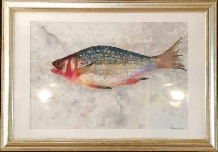 Framed Watercolor by J. Melore 2002