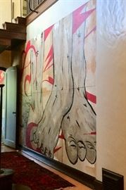 4-Panel, Acrylic on Chip Board, Created as mural installation, The Last Room; 10 X 3 Lilihan Runner…needs repair