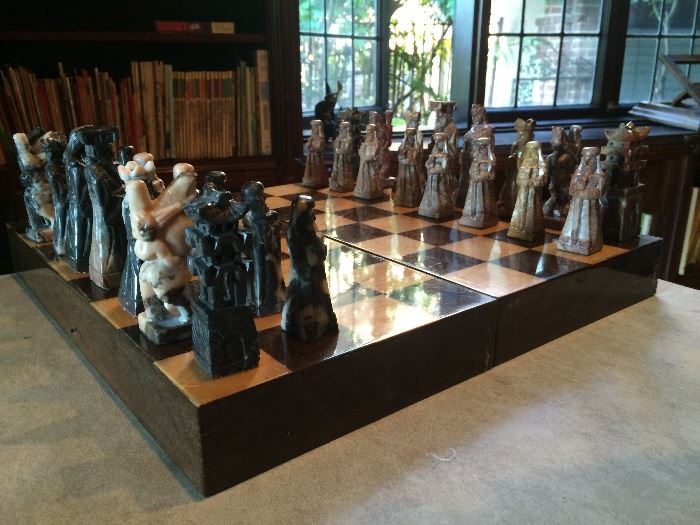 Hardstone Chess Set & Storage Chest