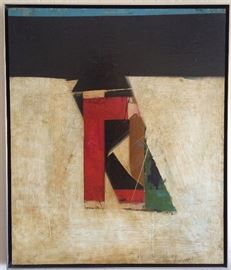 1964, a/b, signed l/r & verso, Frank Roth, 20"x17", Martha Jackson Gallery, August 1964, framed 