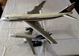 2 Boeing 747 Airplane Scale Models; The Garuda & Singapore Airlines 