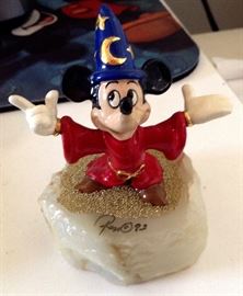 Ron Lee Mickey Mouse Enameled Metal Sculpture of Mickey as the Sorcerer's Apprentice