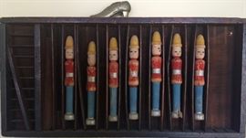 Vintage Typeset Tray with Hand Painted Wooden Soldiers