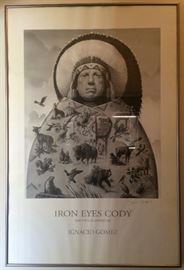 Framed "Iron Eyes Cody" Print Signed by Ignacio Gomez