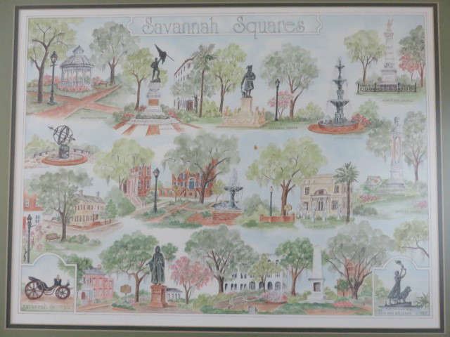 Savannah Squares Framed Print