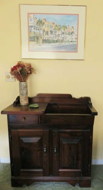 Vintage Wood Dry Sink Cabinet