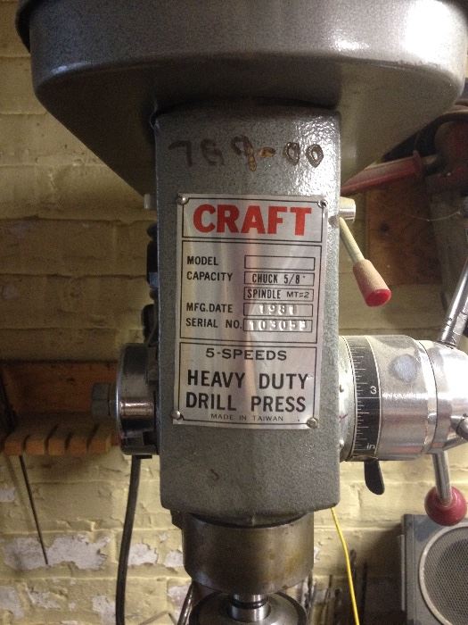 Craft heavy duty drill press