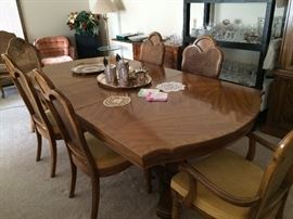 Thomasville dining set with cane back chairs