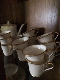 Lenox gold rimmed teacups