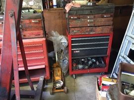 Tool boxes and floor jack