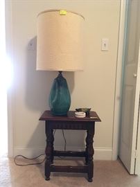 small side table and lamp