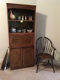 hutch and antique chair