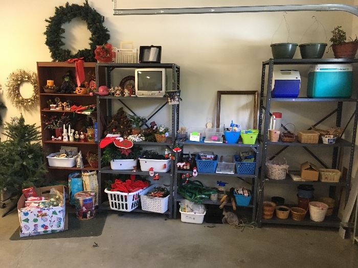 Christmas, metal shelves, coolers