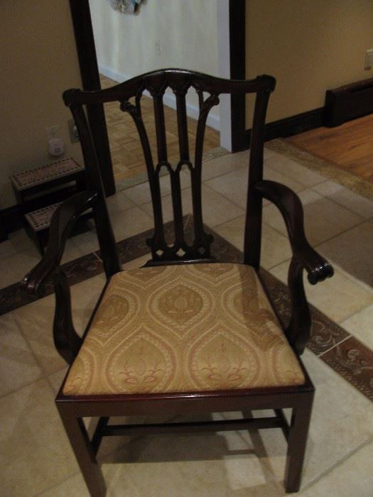 One of eight straight leg Chippendale chairs
