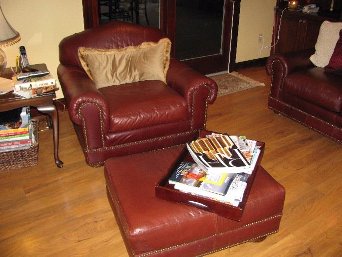 Great leather chair and ottoman 