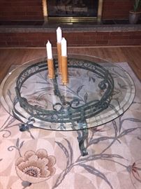 Metal and glass table 