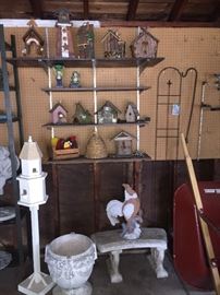 Lots of lawn art, cement pieces