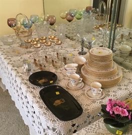 Retired Lennox China along with assorted glassware