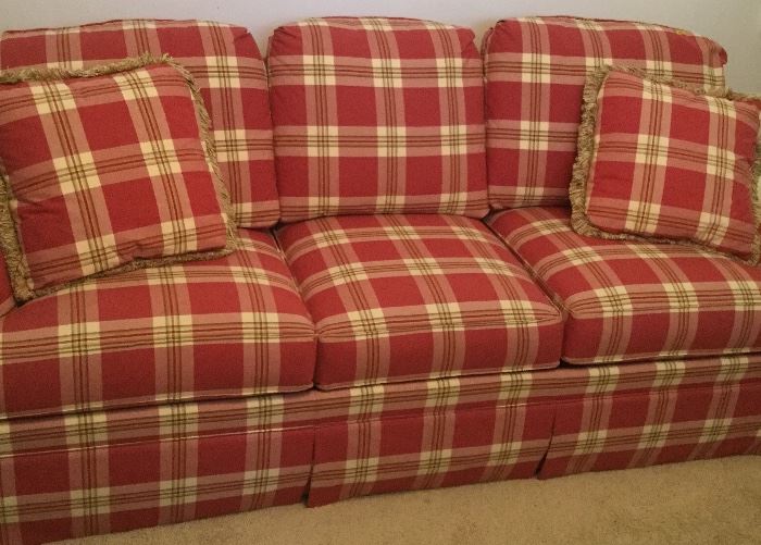 Excellent condition plaid sleeper couch