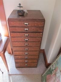 Antique map cabinet