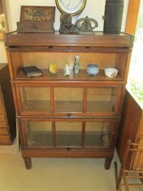 Unusual oak stacking lawyers bookcase