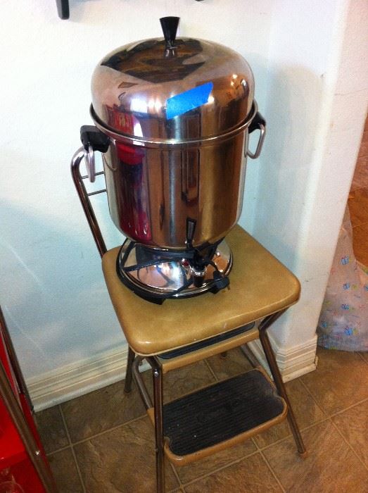 Kitchen stool, coffee urn