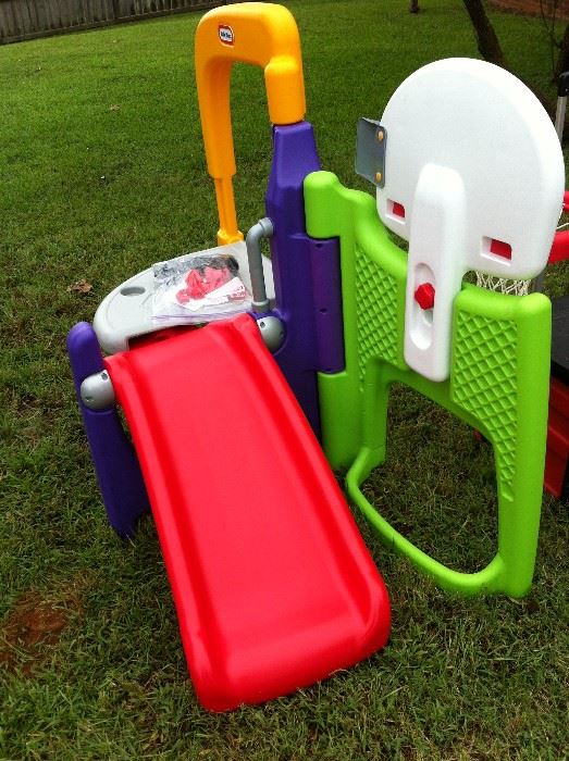 Little tykes slide & basketball hoop