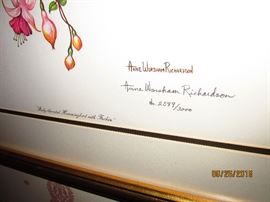 ANNE RICHARDSON SIGNED AND NUMBERED ART
