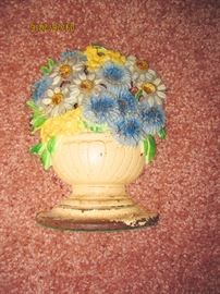 CAST IRON DOOR STOP FLOWER BASKET