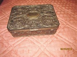 VINTAGE PLATED JEWELRY BOX