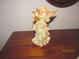 ANGEL FIGURINE PLAYING HARP