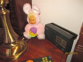 HUMAN FACE RABBIT DOLL, SONY RADIO