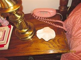 VINTAGE PINK ART DECO PUSH BUTTON TELEPHONE