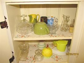 GREEN BOWLS, CORN PITCHER