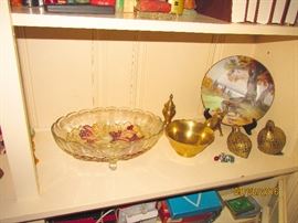 FOOTED BOWL, ART, BRASS