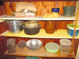 SIFTER, STRAINER, JELLO MOLD, MUGS, STOCK POTS, TUPPERWARE