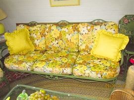 LARGE MID CENTURY WROUGHT IRON SOFA, VERY CLEAN