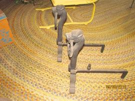 BULL DOG ANDIRONS FOR FIREPLACE, LARGE AND HEAVY