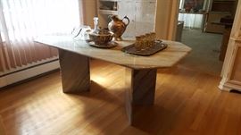 Solid marble dining table