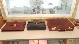 Eel skin and other leather briefcases 