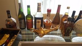24K gold plated genie liquor bottle