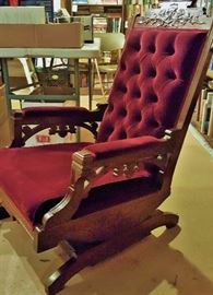 Side view of Victorian rocker.