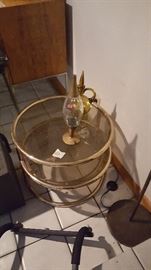 SOLD! End tables and decanter.